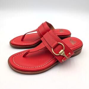 Sofft Fernanda Slip On Thong Sandals Women's Red Leather Size US7.5M EU38.5